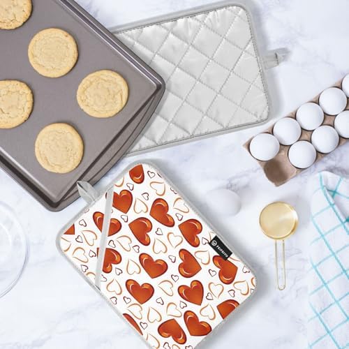 KCldeci Red Hearts Pot Holder Set