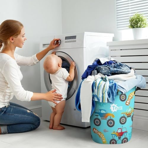 Monster Truck Cartoon Laundry Hamper