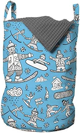 Ambesonne Ski Pattern Laundry Bag