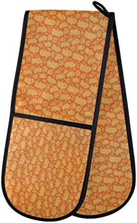 Wudan Double Mitts Heat-Resistant POTHOLDER Halloween Ghosts for Kitchen Grilling