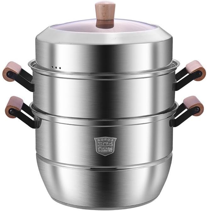 TEMKIN Stainless Steel Steamer Cooking Pot Pan Set 3-Tier Maker
