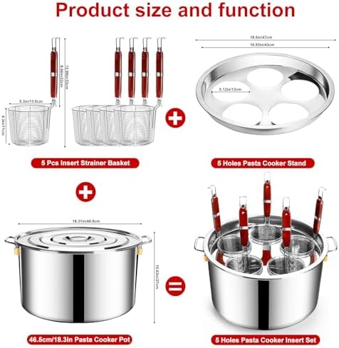 Pasta Cooker Set with Strainer Basket
