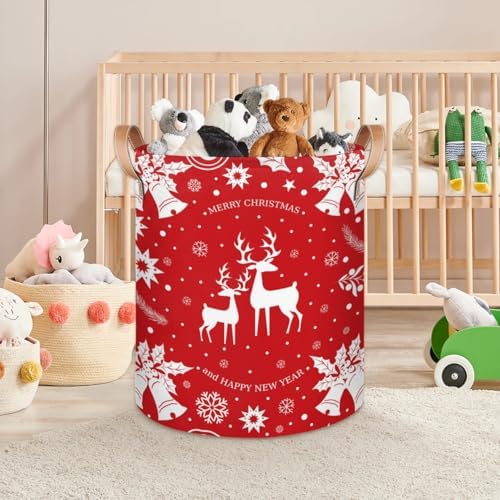 Heavy Duty Christmas Deer Collapsible Laundry Basket