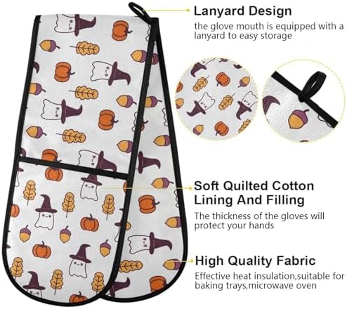 Susiyo Double Oven Mitts Heat-Resistant Potholder for Kitchen BBQ Microwave Use