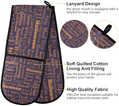 Halloween Heat-Resistant Oven Mitts for Kitchen Proclivity