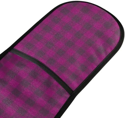 Violet Buffalo Plaid Halloween Oven Mitts Extra Long Soft and Non-Slip