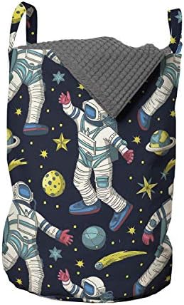 Ambesonne Outer Space Laundry Bag Astronaut Galactic Design Stain-Resistant Machine Washable