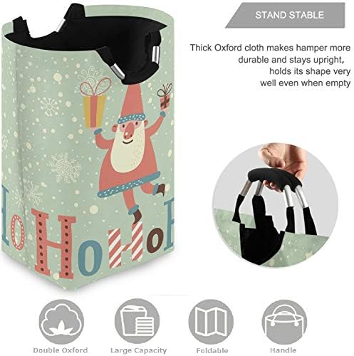 Visesunny Large Capacity Laundry Hamper Basket with Santa Claus Gift Design