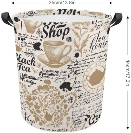 Elegant Tea-Themed Storage Hamper for Laundry Organization