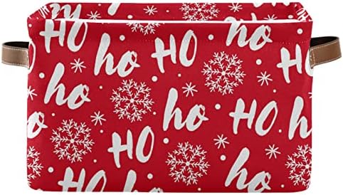 Ho White Christmas Storage Bin withHandles for Kids