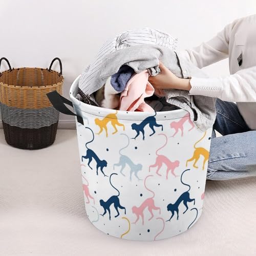 MEIKKOMonkey Pattern Storage Basket - Durable Waterproof Organizer for Home Travel