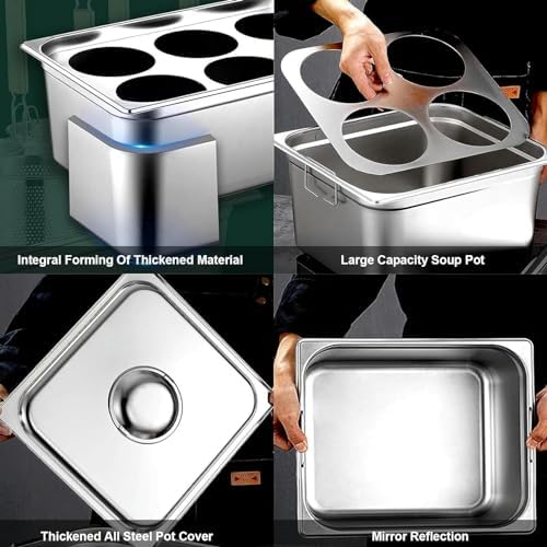 UNbit 6-Piece Stainless Steel Pasta Cooker Set with 6-Pasta Dishes