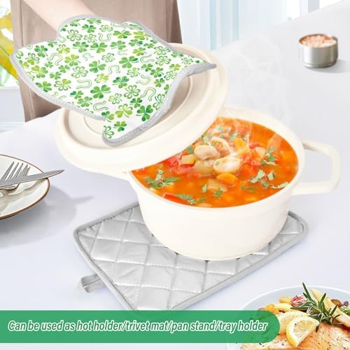 KCldeci Green Shamrock 2-Pack Heat-Resistant Potholders
