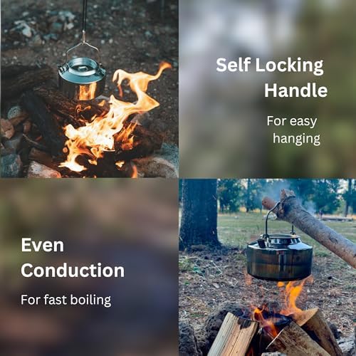 Compact camping kettle for tea and coffee on the go