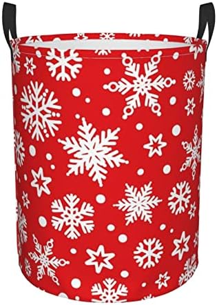 AFHYZY Snowflake Laundry Hamper - Collapsible with Handles Easy Carry Durable Storage Basket