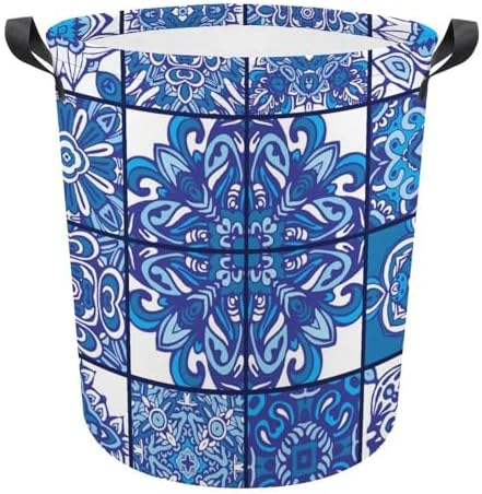 Geometric Blue Ethnic Laundry Hamper