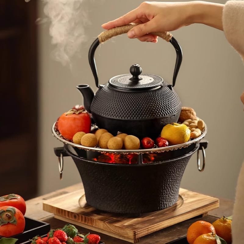 SECHUDIO Japanese Tetsubin Cast Iron Teapot 1200ml Black