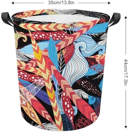 Leaves Feathers Vintage Laundry Hamper