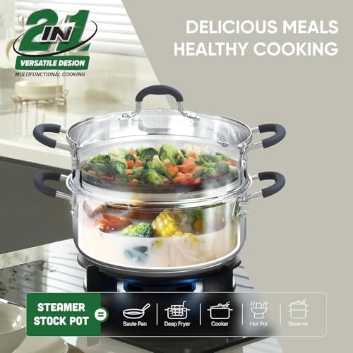 Sunhouse 33 Quarts Steamer Pot 2-Tier