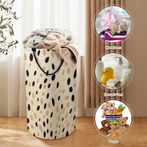 Leopard Print Laundry Basket 87L Extra Large Foldable with Handle