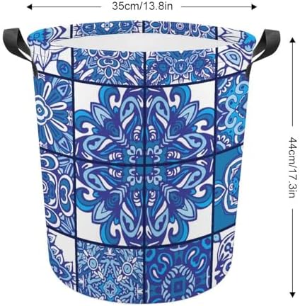 Geometric Blue Ethnic Laundry Hamper