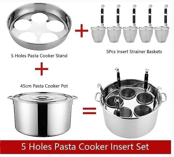 D Auouxsp Pasta Cooker Set - 345 Hole With Strainer