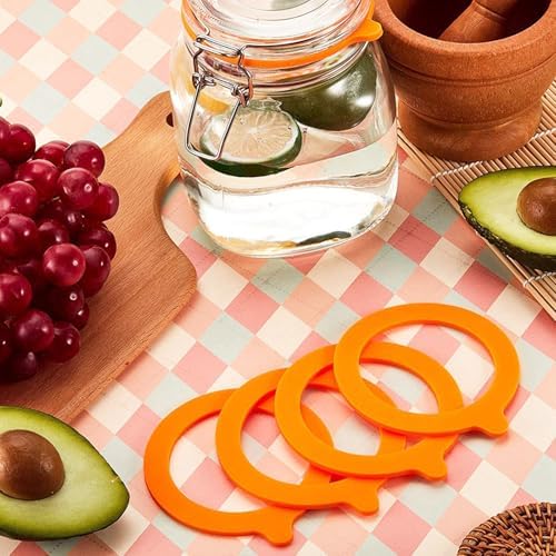 8PCS 37 Orange Silicone Jar Seals for Canning