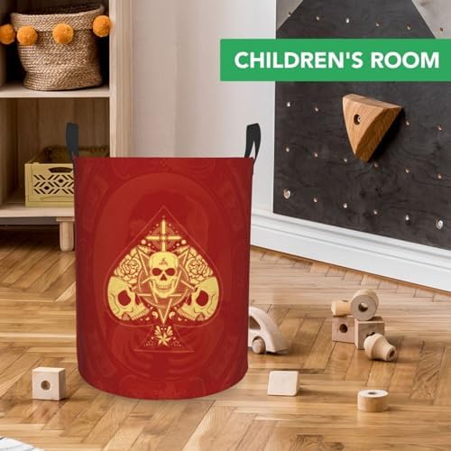 Itin Waterproof Laundry Hamper Red Skull Print S-40L