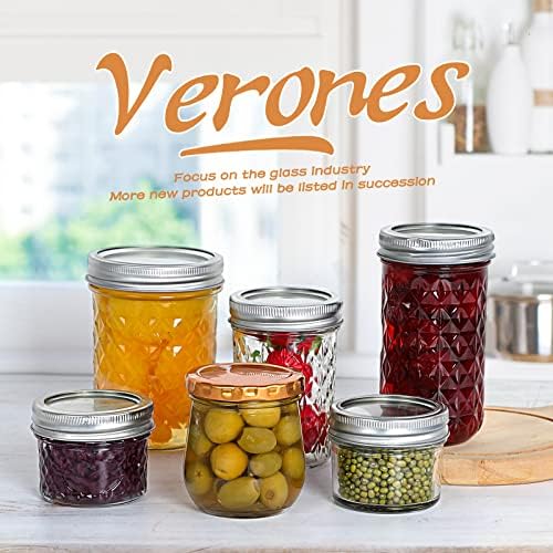VERONES 40 Pack 6 oz Mason Jars with Lids
