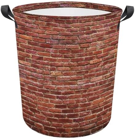 Red Brick Wall Laundry Hamper - Waterproof Toy Organizer