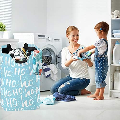 visesunny Large Capacity Laundry Hamper Basket with Blue Pattern