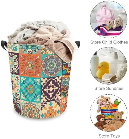 MEIKKO Patchwork Boho Vintage Laundry Basket