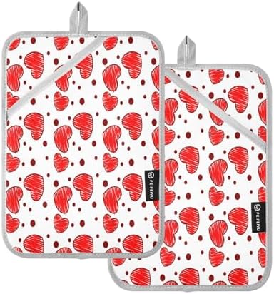 Love Pattern Valentines Pot Holder Set