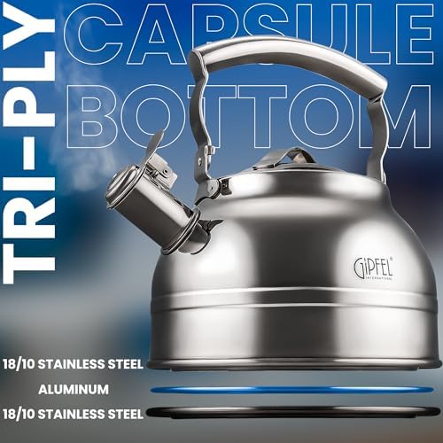 GIPFEL INTERNATIONAL Stainless Steel Whistling Tea Kettle