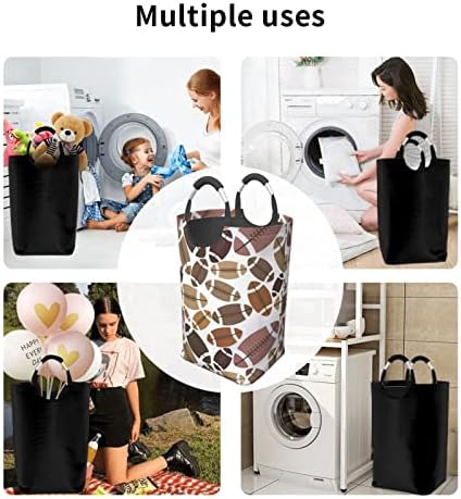 American Football Laundry Hamper with Handles and Foldable Design