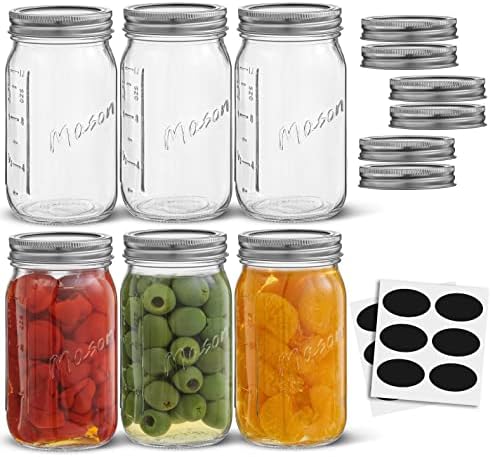 JoyJolt 16 oz Mason Jars 6-Pack