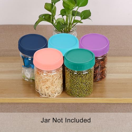 18 Pcs Mason Jar Lid Set with Silicone Rings