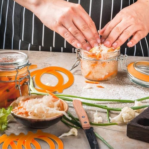 8PCS 37 Orange Silicone Jar Seals for Canning