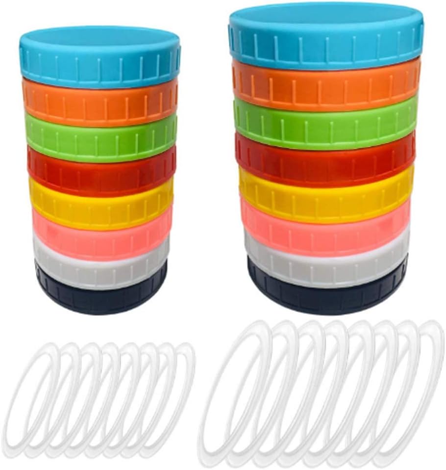 22pcs WIDE MOUTH Mason Jar Lids for CANNING FOOD STORAGE Yellow