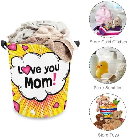 Love You Mom Collapsible Laundry Basket