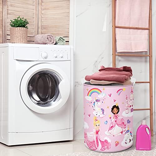 Clastyle Princess Unicorn Pink Girls Storage Basket