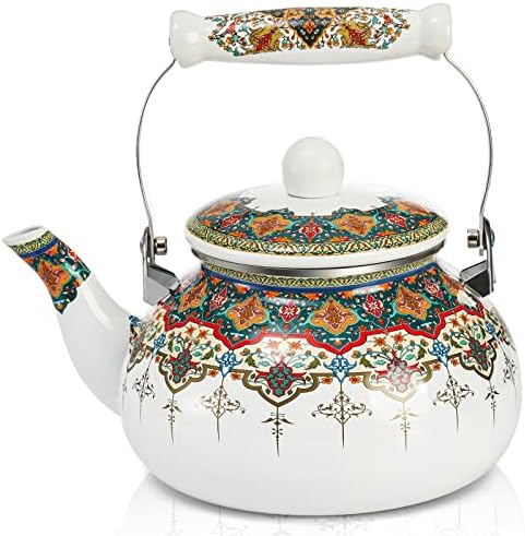ZOOFOX 26 Quart Ceramic Tea Kettle Heat-Resistant Handle Stylish Design