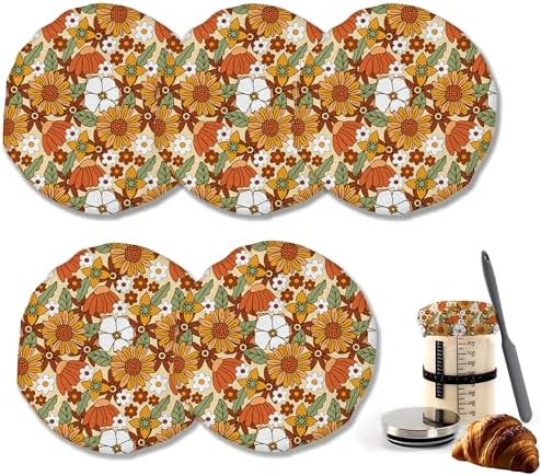 70s Retro Floral Sourdough Lids