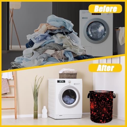 Blood Splattered Fun Practical Kids Laundry Basket Collapseable Durable Storage Hamper
