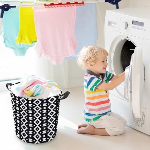 Monochrome Pattern Laundry Baskets Multi-functional Storage for Home Travel College