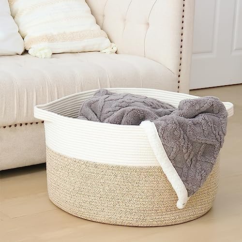 Fixwal Large Rope Laundry BasketSturdy Stylish Storage Basket