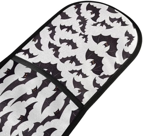Quteprint Halloween Party Black Bat Long Double Oven Mitts Heat Resistant Pajamas