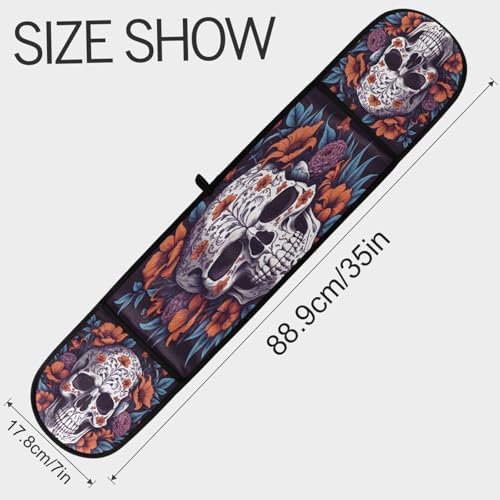 Halloween Floral Skull Skeleton Oven Mitts Heat Resistant Quteprint 35x7 inches