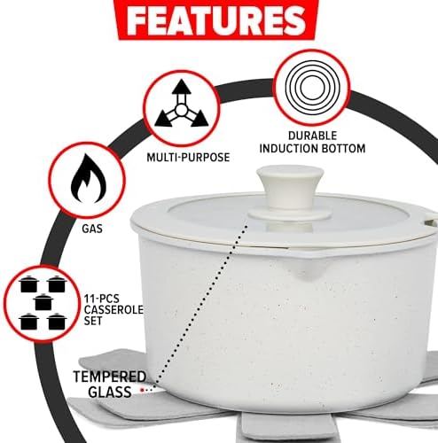 UCC LIFE Non Stick Pot and Pan Set 11Pcs