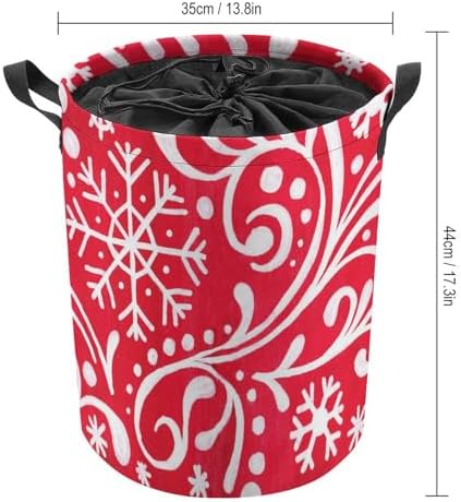 Christmas White Snowflakes Laundry Basket